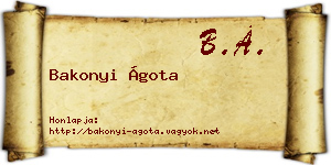 Bakonyi Ágota névjegykártya