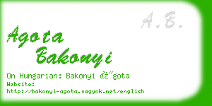 agota bakonyi business card